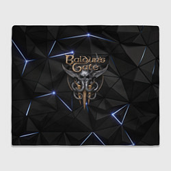 Плед флисовый Baldurs Gate 3 black blue, цвет: 3D-велсофт