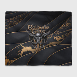Плед флисовый Baldurs Gate 3 logo dark logo, цвет: 3D-велсофт