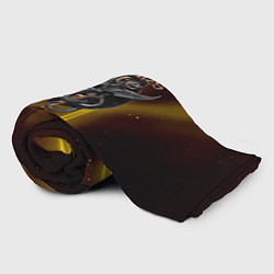 Плед флисовый Baldurs Gate 3 logo black gold, цвет: 3D-велсофт — фото 2