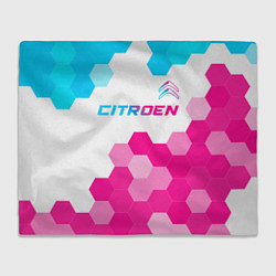 Плед флисовый Citroen neon gradient style: символ сверху, цвет: 3D-велсофт