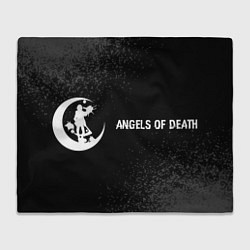 Плед флисовый Angels of Death glitch на темном фоне: надпись и с, цвет: 3D-велсофт