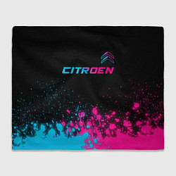 Плед флисовый Citroen - neon gradient: символ сверху, цвет: 3D-велсофт