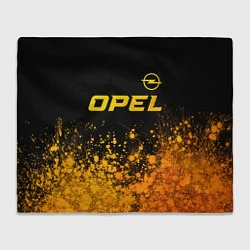 Плед флисовый Opel - gold gradient: символ сверху, цвет: 3D-велсофт