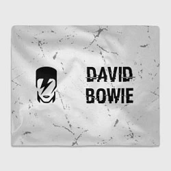 Плед флисовый David Bowie glitch на светлом фоне: надпись и симв, цвет: 3D-велсофт