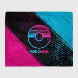 Плед флисовый Pokemon - neon gradient, цвет: 3D-велсофт