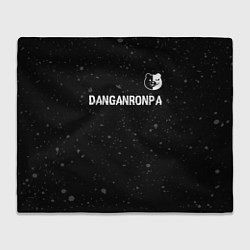 Плед флисовый Danganronpa glitch на темном фоне: символ сверху, цвет: 3D-велсофт