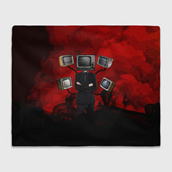 Плед флисовый Skibidi toilet Tv Man, цвет: 3D-велсофт