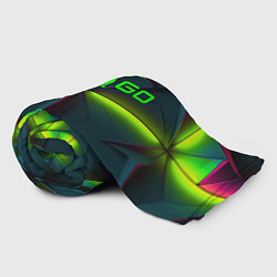 Плед флисовый CS GO green neon, цвет: 3D-велсофт — фото 2