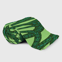 Плед флисовый Зеленый растительный мотив, цвет: 3D-велсофт — фото 2
