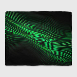 Плед флисовый Green neon lines, цвет: 3D-велсофт