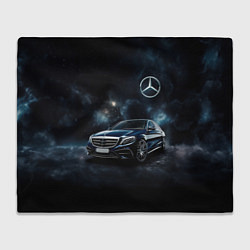 Плед флисовый Mercedes Benz galaxy, цвет: 3D-велсофт