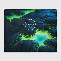 Плед флисовый Starfield blue green logo, цвет: 3D-велсофт
