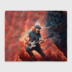 Плед флисовый ACDC rock music, цвет: 3D-велсофт