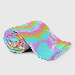 Плед флисовый Tie-Dye кислотный в стиле барби, цвет: 3D-велсофт — фото 2