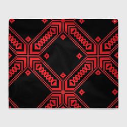 Плед флисовый Национальный черный, цвет: 3D-велсофт