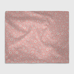 Плед флисовый Цветочный паттерн нежный персиковый, цвет: 3D-велсофт