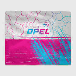 Плед флисовый Opel neon gradient style: символ сверху, цвет: 3D-велсофт