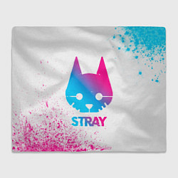 Плед флисовый Stray neon gradient style, цвет: 3D-велсофт