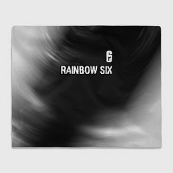 Плед флисовый Rainbow Six glitch на темном фоне: символ сверху, цвет: 3D-велсофт