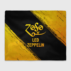 Плед флисовый Led Zeppelin - gold gradient, цвет: 3D-велсофт