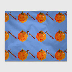 Плед флисовый Тыква с топором-Хэллоуин, цвет: 3D-велсофт