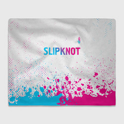 Плед флисовый Slipknot neon gradient style посередине, цвет: 3D-велсофт