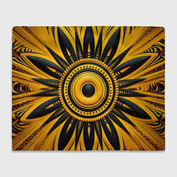 Плед флисовый Желто-черный узор в африканском стиле, цвет: 3D-велсофт