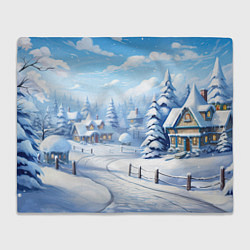 Плед флисовый Снежный зимний фон, цвет: 3D-велсофт
