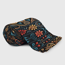 Плед флисовый Узор с растительными элементами в славянском стиле, цвет: 3D-велсофт — фото 2