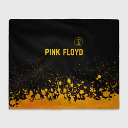 Плед флисовый Pink Floyd - gold gradient посередине, цвет: 3D-велсофт