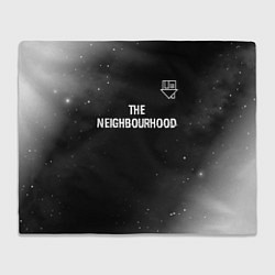 Плед флисовый The Neighbourhood glitch на темном фоне посередине, цвет: 3D-велсофт