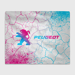 Плед флисовый Peugeot neon gradient style по-горизонтали, цвет: 3D-велсофт