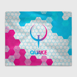 Плед флисовый Quake neon gradient style, цвет: 3D-велсофт