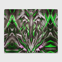 Плед флисовый Зелёная киберпанк броня, цвет: 3D-велсофт