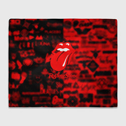 Плед флисовый Rolling Stones logo групп, цвет: 3D-велсофт