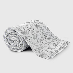 Плед флисовый Черно-белый новогодний патерн, цвет: 3D-велсофт — фото 2