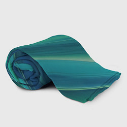 Плед флисовый Сине-зелёная жидкая текстура - нейросеть, цвет: 3D-велсофт — фото 2