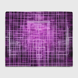 Плед флисовый Фиолетовые неоновые полосы киберпанк, цвет: 3D-велсофт