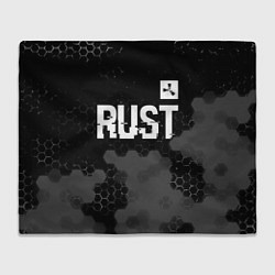 Плед флисовый Rust glitch на темном фоне посередине, цвет: 3D-велсофт