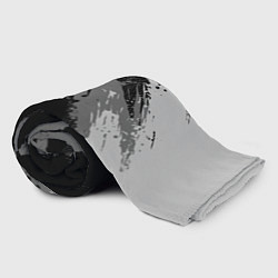 Плед флисовый Герб РФ - серый монохромный, цвет: 3D-велсофт — фото 2