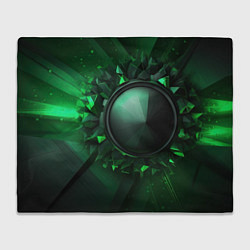 Плед флисовый Искусство зеленой абстракции, цвет: 3D-велсофт