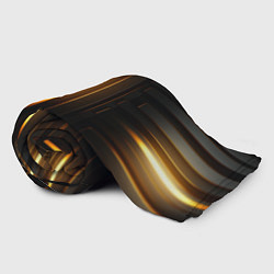 Плед флисовый Неоновый узор черное золото стене, цвет: 3D-велсофт — фото 2