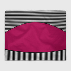 Плед флисовый Узор из красного и черно-белых полос, цвет: 3D-велсофт