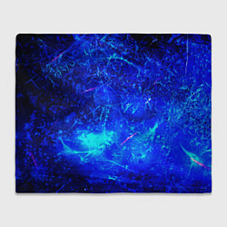 Плед флисовый Синий лёд и снежинки, цвет: 3D-велсофт