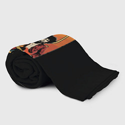 Плед флисовый Джими Хендрикс темный, цвет: 3D-велсофт — фото 2