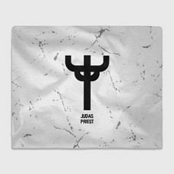 Плед флисовый Judas Priest glitch на светлом фоне, цвет: 3D-велсофт