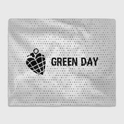 Плед флисовый Green Day glitch на светлом фоне по-горизонтали, цвет: 3D-велсофт
