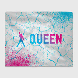 Плед флисовый Queen neon gradient style по-горизонтали, цвет: 3D-велсофт