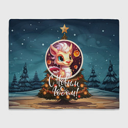 Плед флисовый Кроха олицетворяющий зиму, цвет: 3D-велсофт