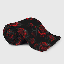 Плед флисовый Красные розы цветы, цвет: 3D-велсофт — фото 2